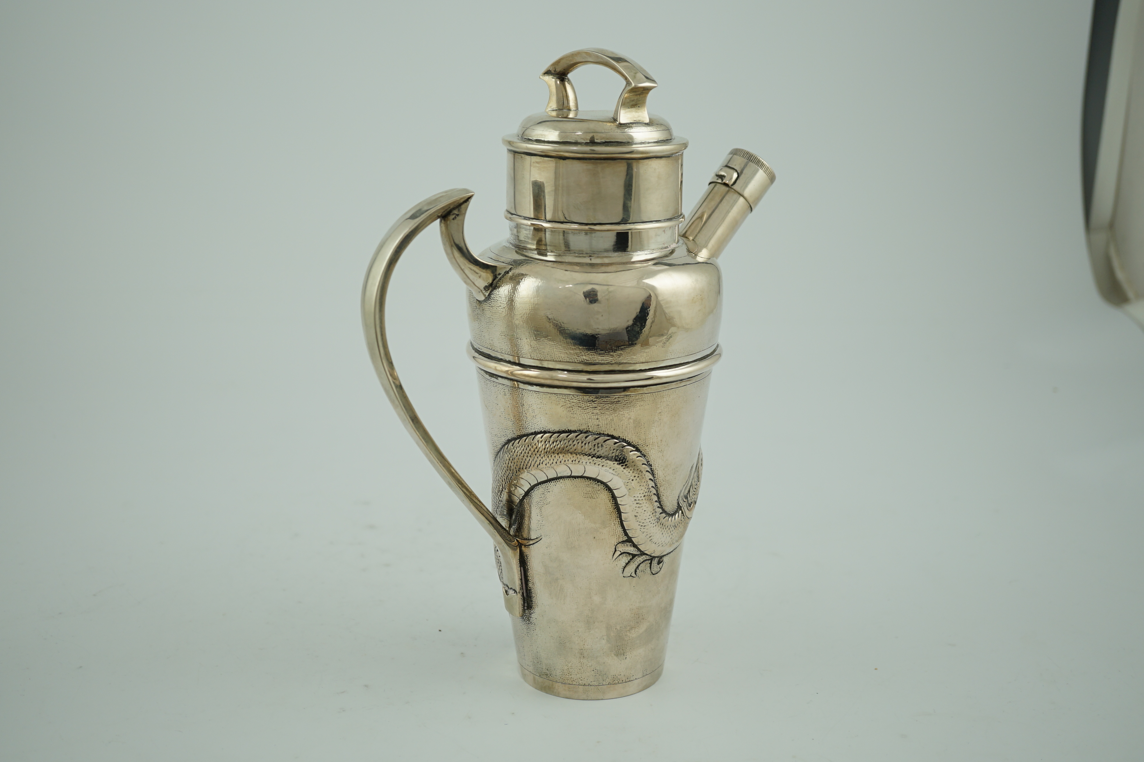 An early 20th century Japanese silver cocktail shaker
